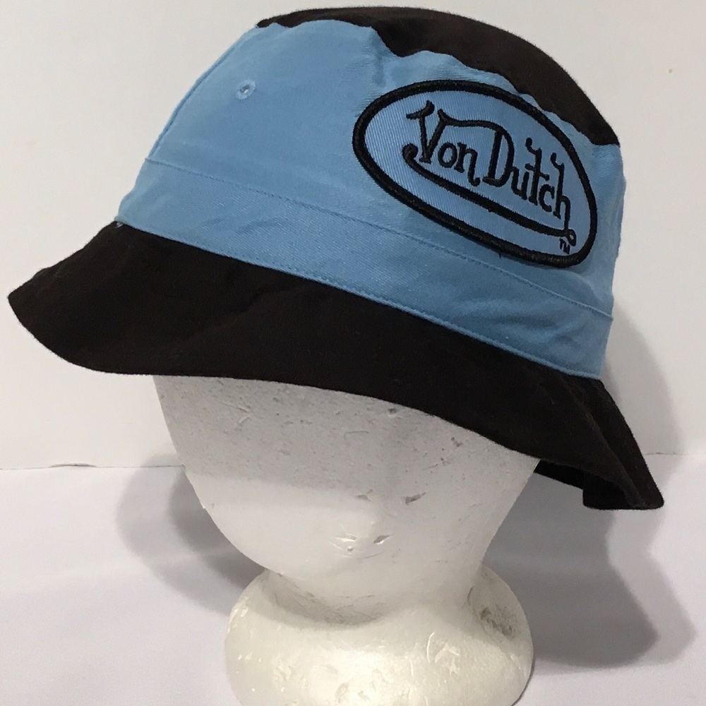 VON DUTCH Bucket‎ Hat/Cap- Blue & Black- Rare Color Find - one size fits …